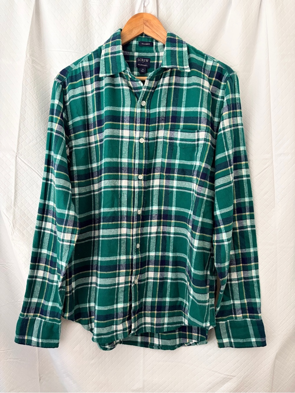 J. Crew Green and Navy Plaid Button-Down Shirt